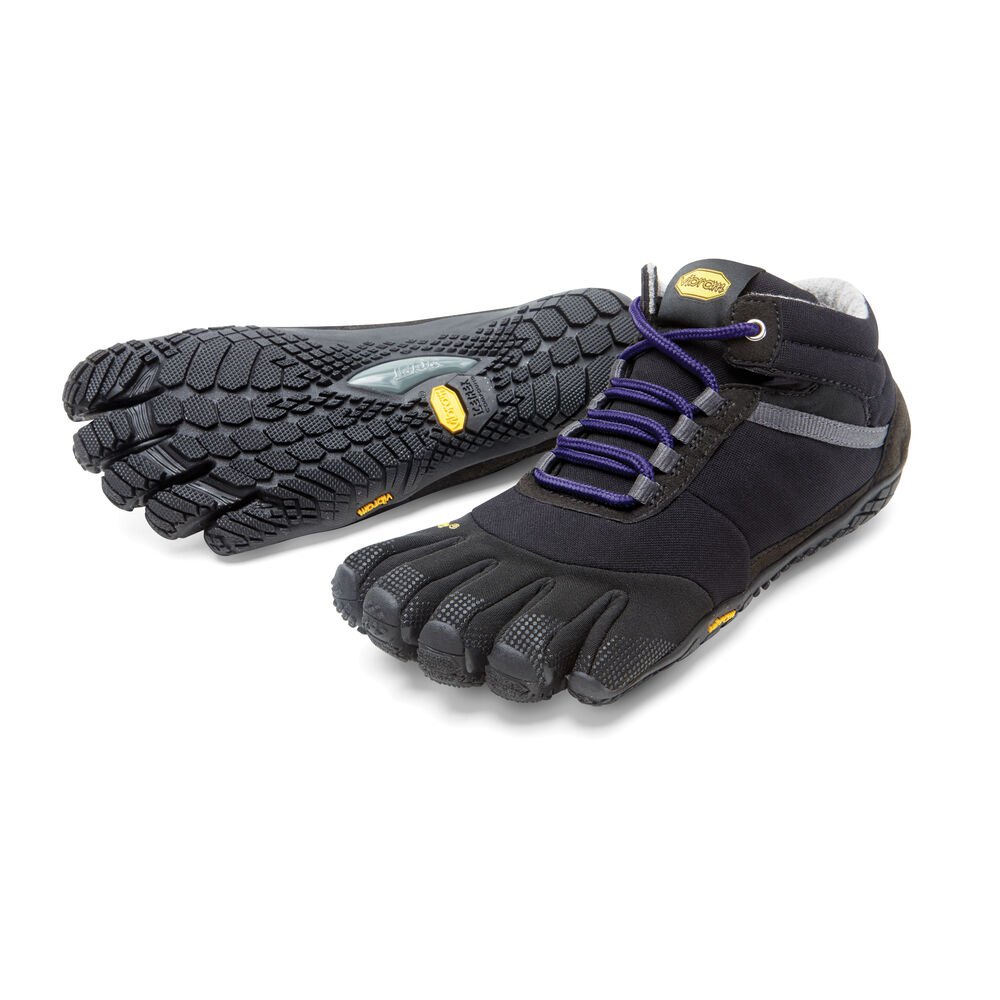 Vibram Five Fingers Womens Trek Ascent Insulated - Running Shoes Black/Purple - RPB648910